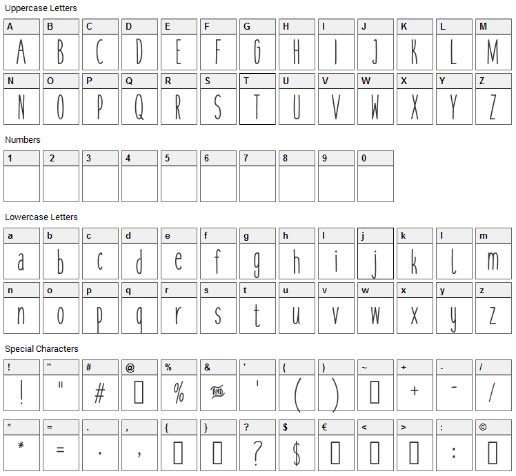 Cookies & Milk Font Character Map