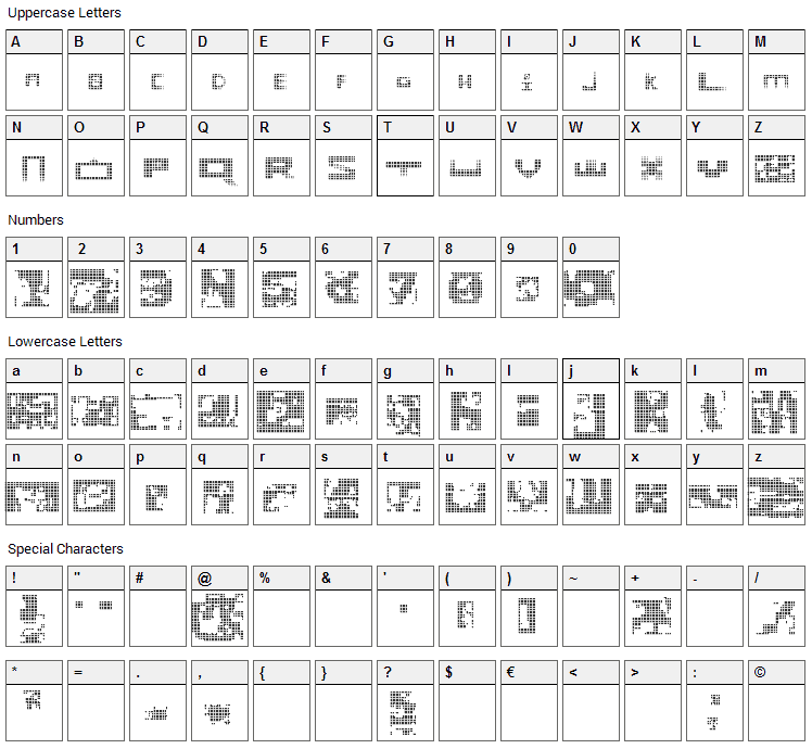 Cool Iris Font Character Map