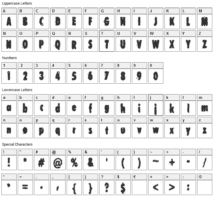 Corrupt Government Font Character Map