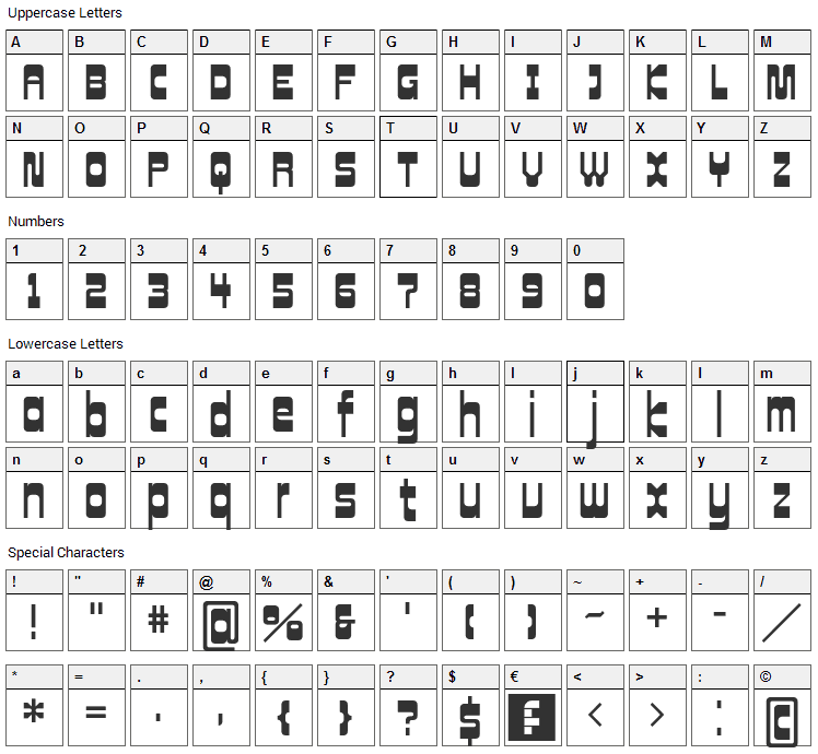 Cowboy Hippie Pro Font Character Map