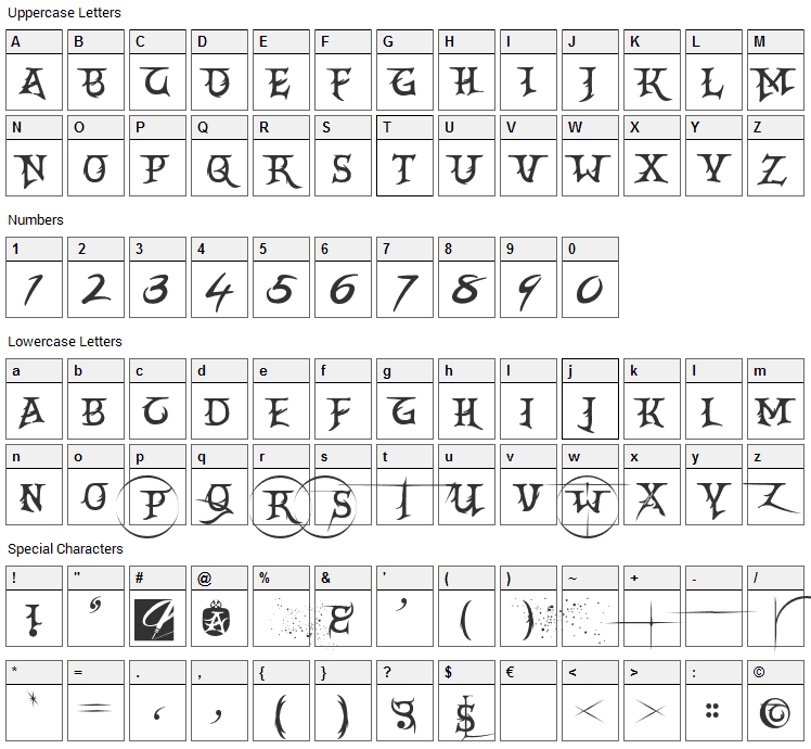 Creator Campotype Smcp Font Character Map