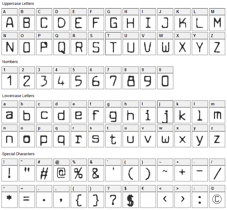 Cuomotype Font Character Map