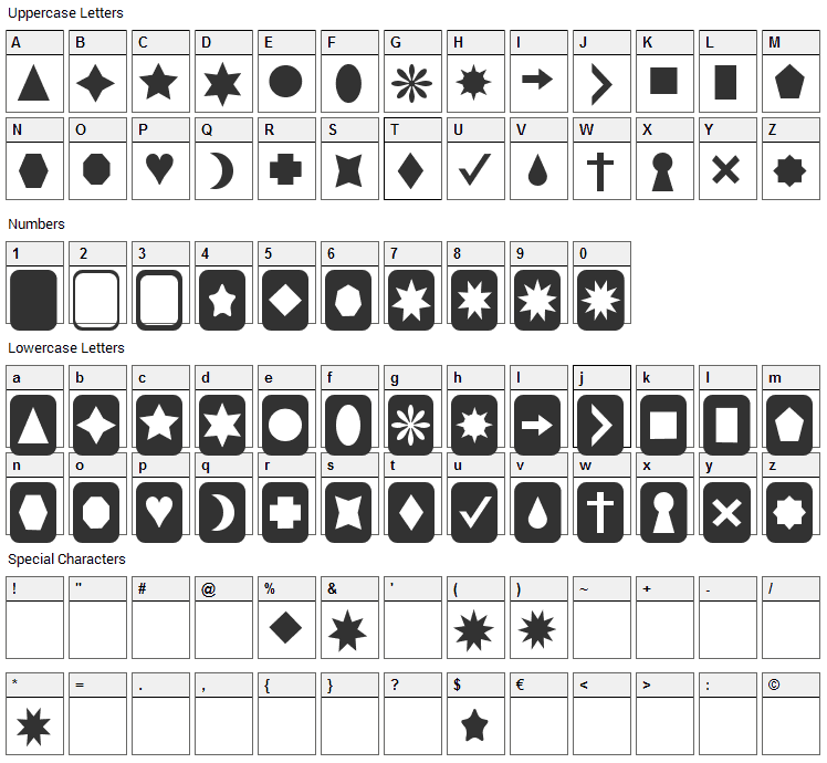 Cut Outs for 3D FX Font Character Map