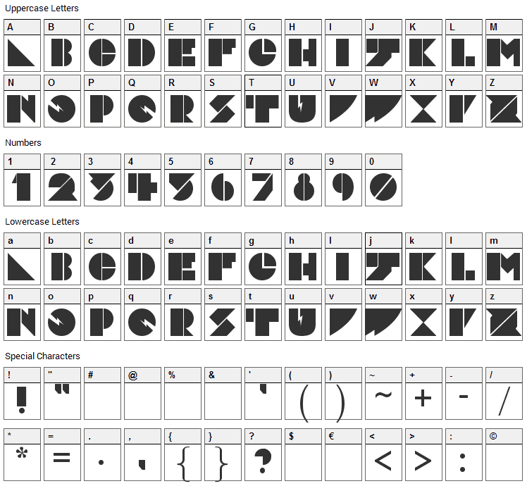 Daddy Dont Disco Font Character Map