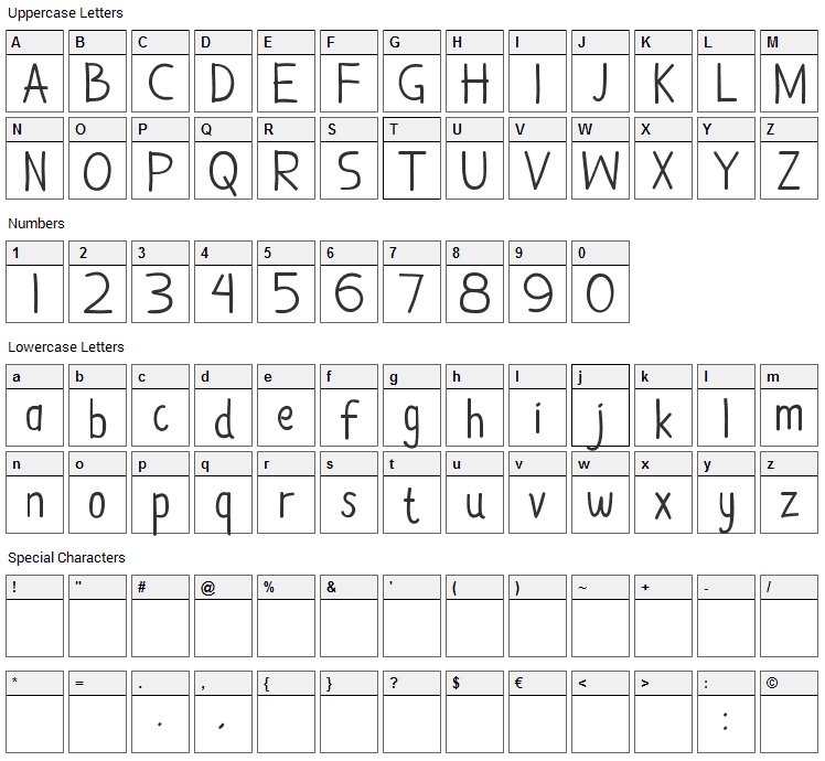 Damai Kpk Polri Font Character Map