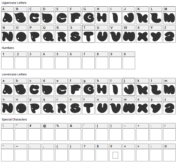 David Font Character Map