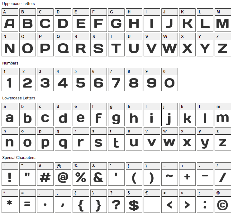 Days Font Character Map