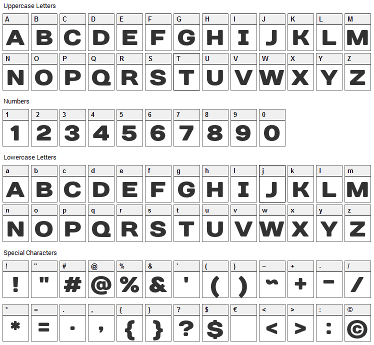 Days Sans Black Font Character Map