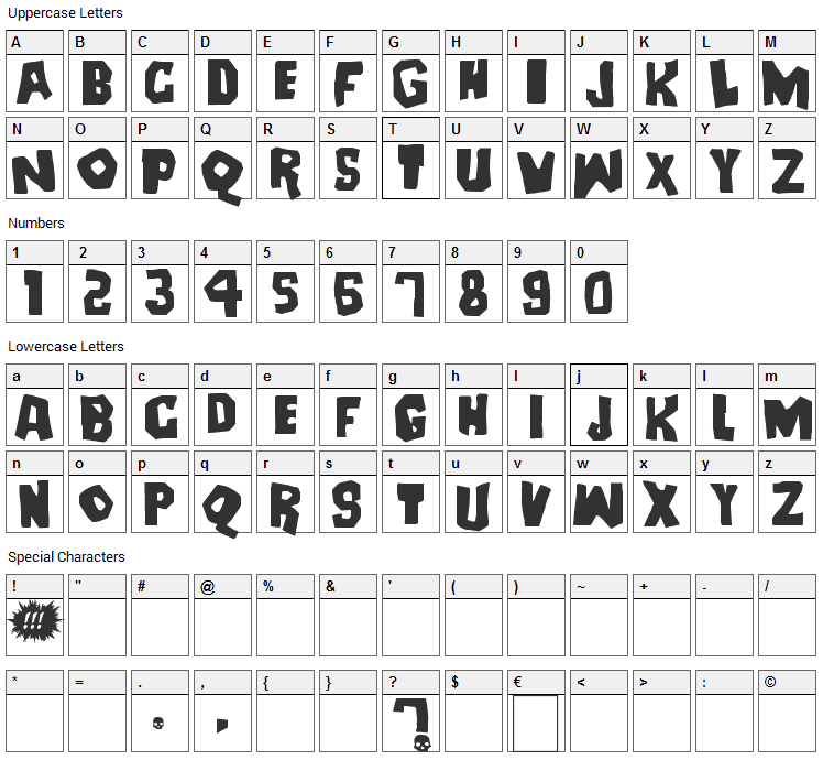 Deanna Font Character Map