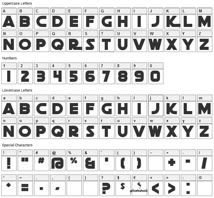 Death Star Font Character Map
