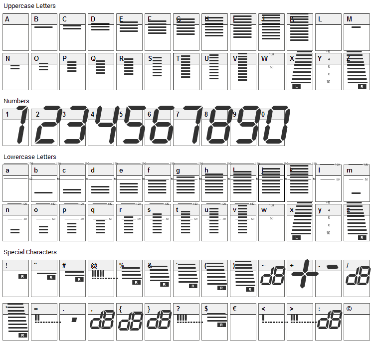 Decibel Dingbats Font Character Map