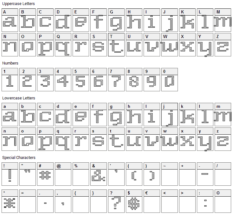 Deko Font Character Map