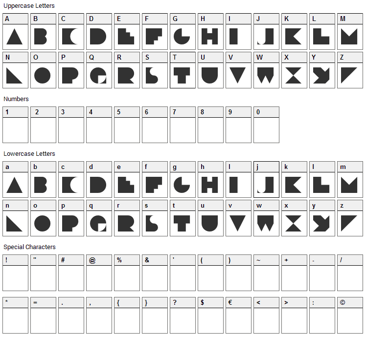 Deko If Font Character Map
