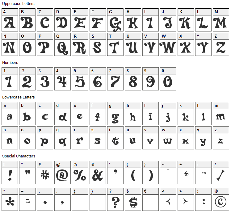 Delta Hey Max Nine Font Character Map