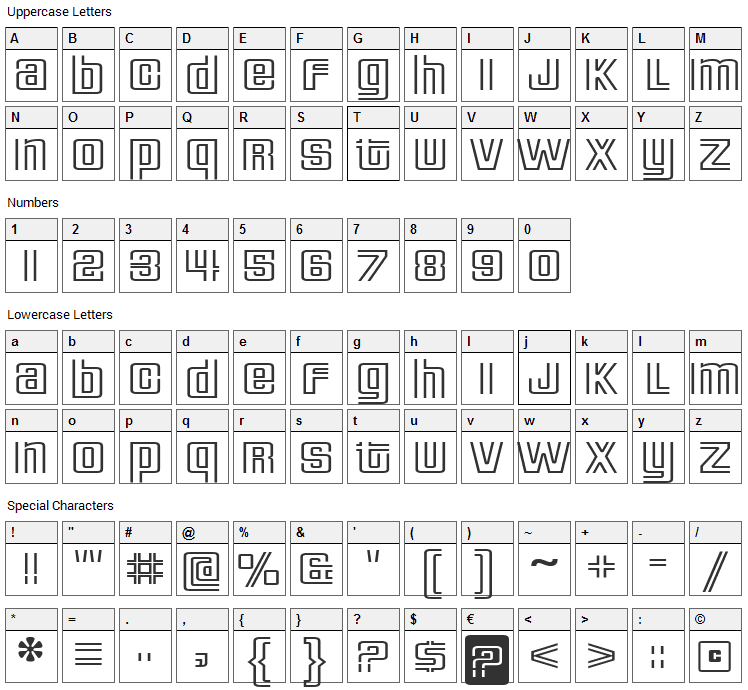 Deluxe Ducks Font Character Map