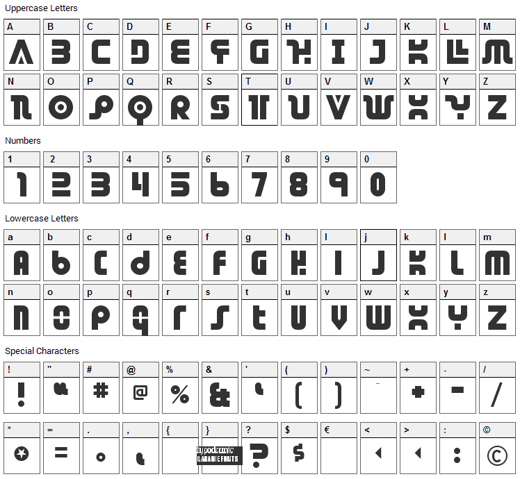 Dendritic Voltage Font Character Map