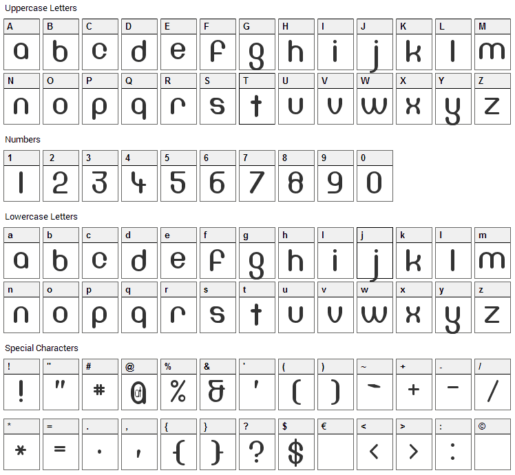 DF667 Chlorine Font Character Map