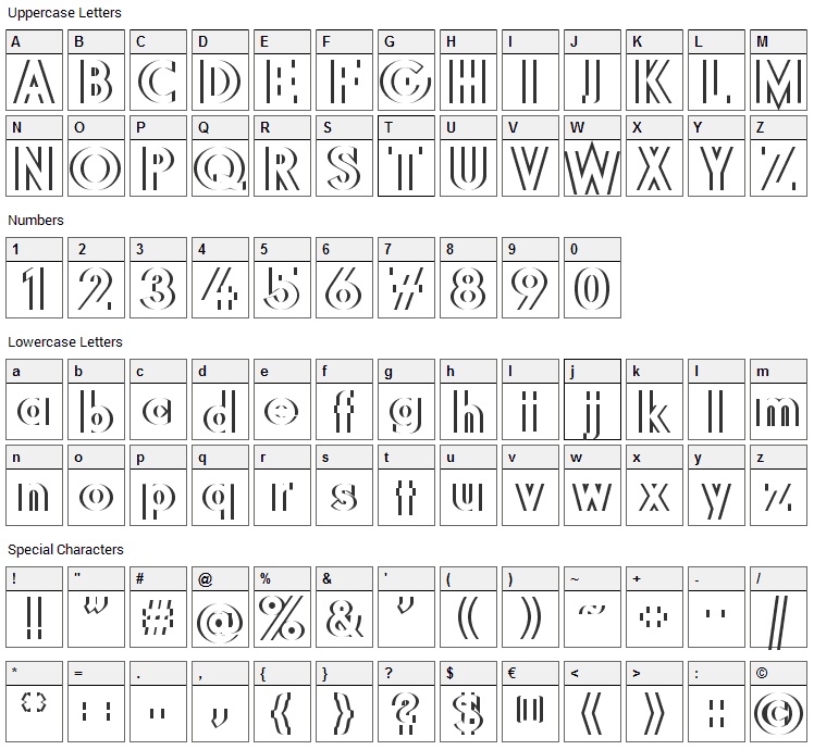 DiffiKult Font Character Map