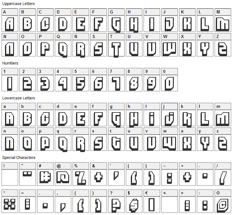 Dimitri Font Character Map