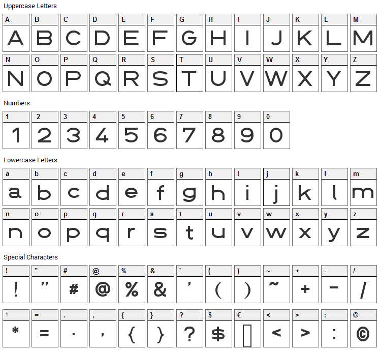 Din 1451 Font Character Map