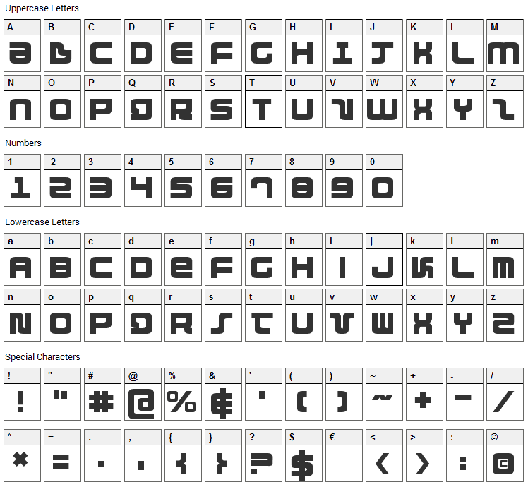 Direktor Font Character Map