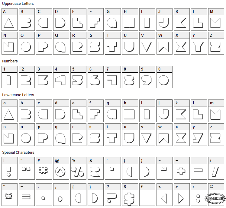 Disco Deck Font Character Map