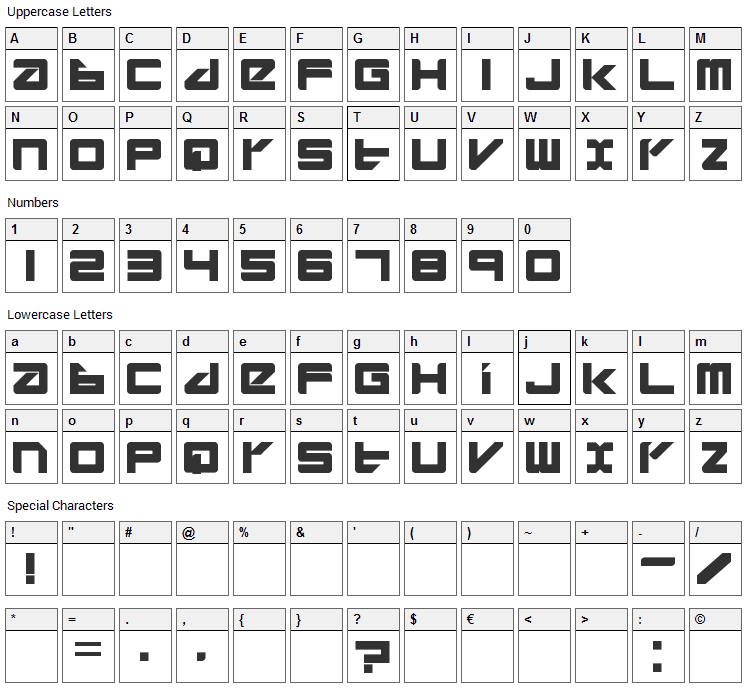 Divlit Font Character Map