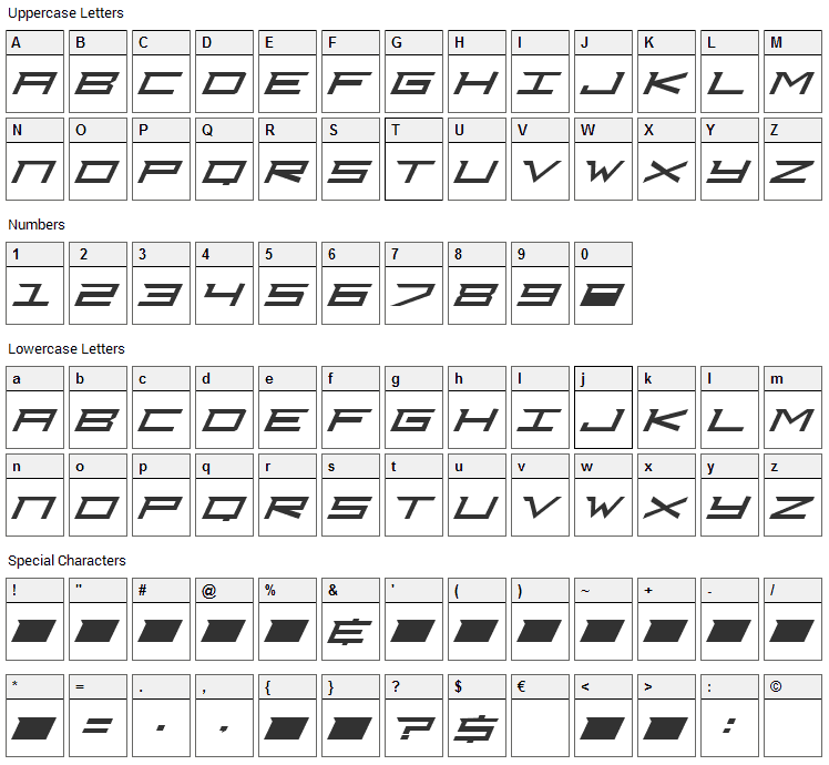 DJ Courageous Font Character Map