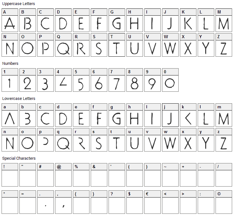 Doctor Bob Font Character Map