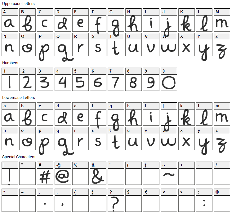 Don Butique Font Character Map
