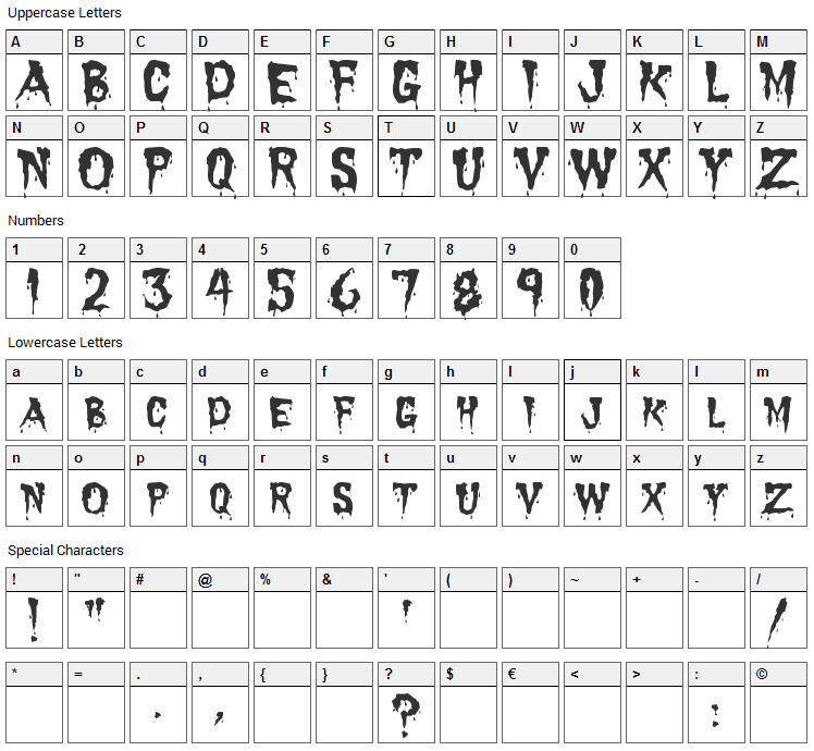 Dracula Font Character Map