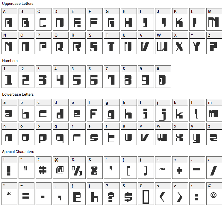 Drosselmeyer Font Character Map