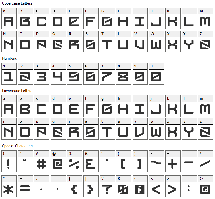 DubbingStar Font Character Map