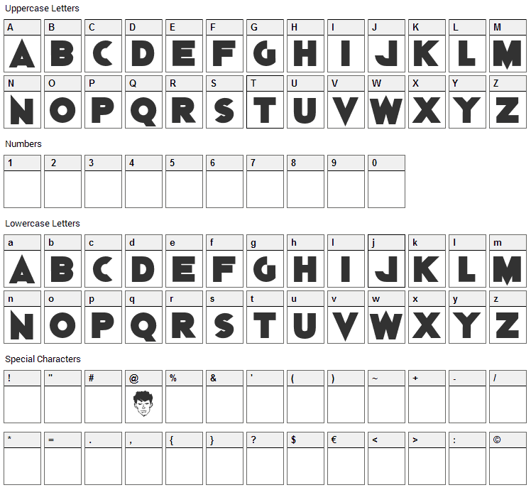 Dylan Dog Font Character Map