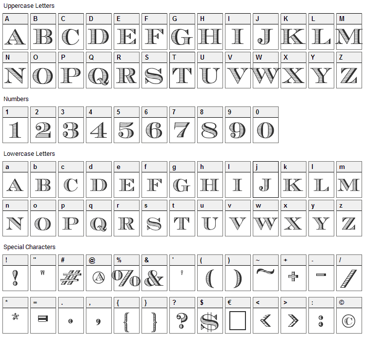 Ecuyer DAX Font Character Map