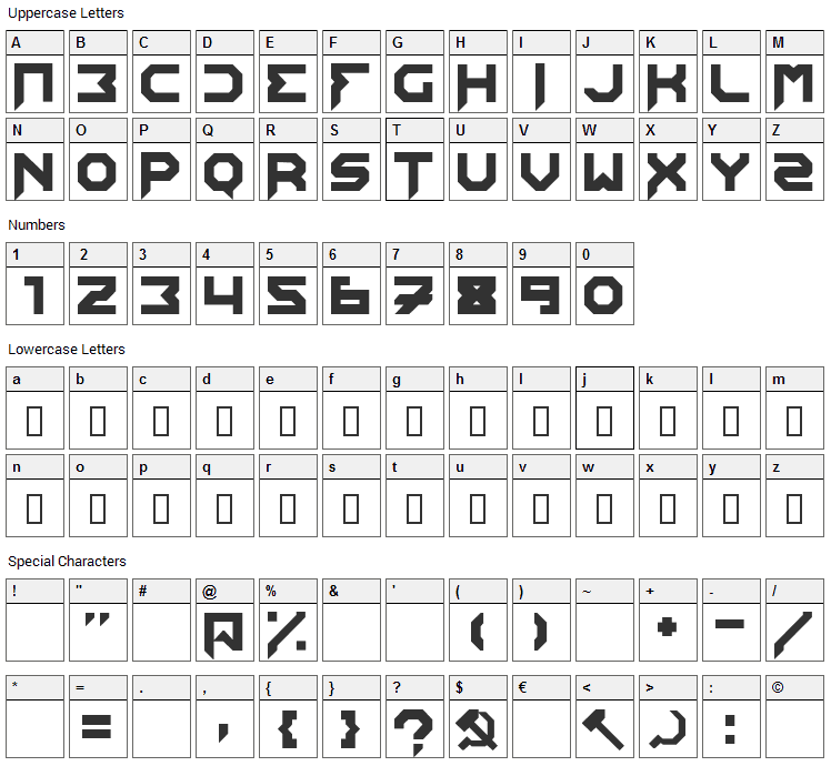 Edistys Font Character Map