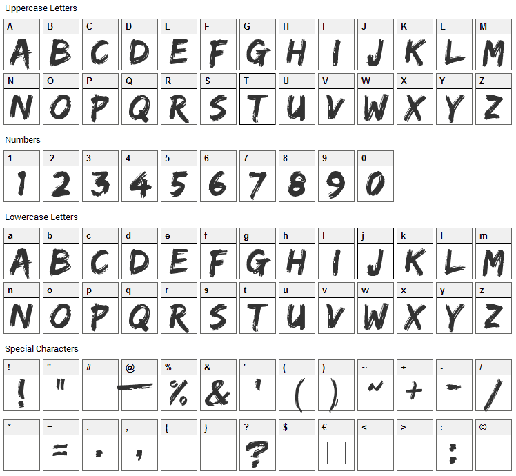 Edo Font Character Map