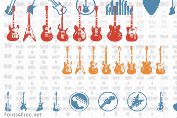 Electric Guitar Icons Font