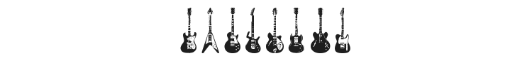 Electric Guitar Icons Font Preview