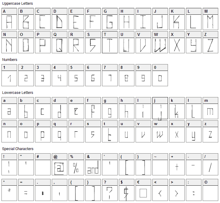 Elektrodisiac Font Character Map