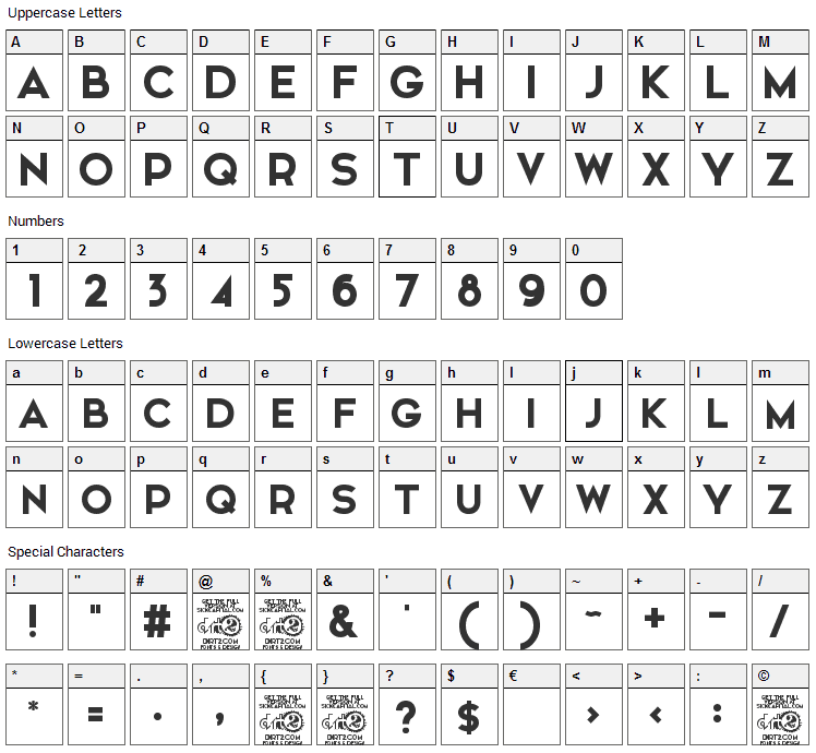 Elkwood Font Character Map