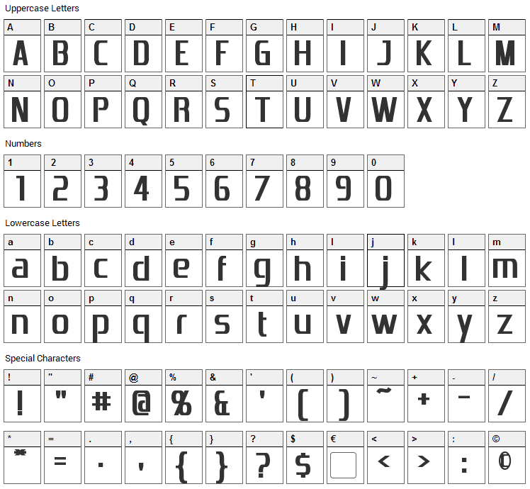 Emotion Engine Font Character Map