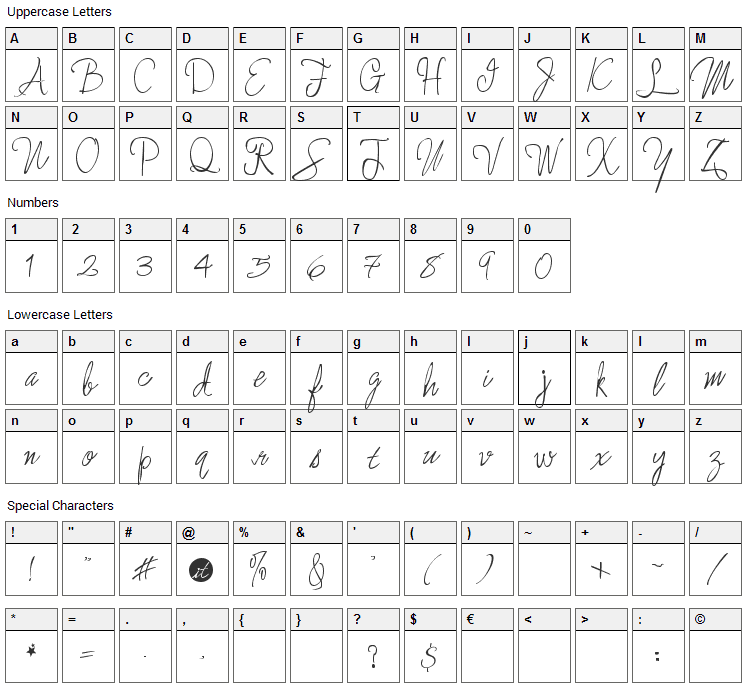 Enchanted Prairie Dog Font Character Map