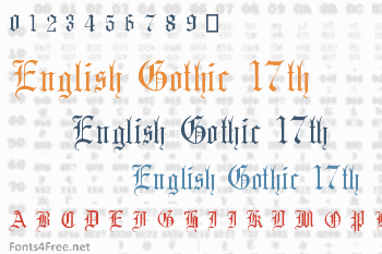 English Gothic 17th Century Font