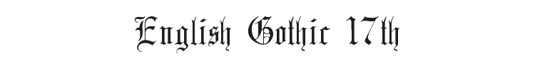 English Gothic 17th Century Font Preview