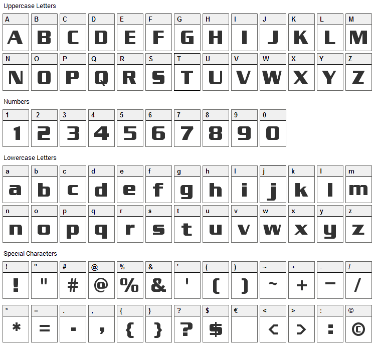 Enter Sansman Font Character Map