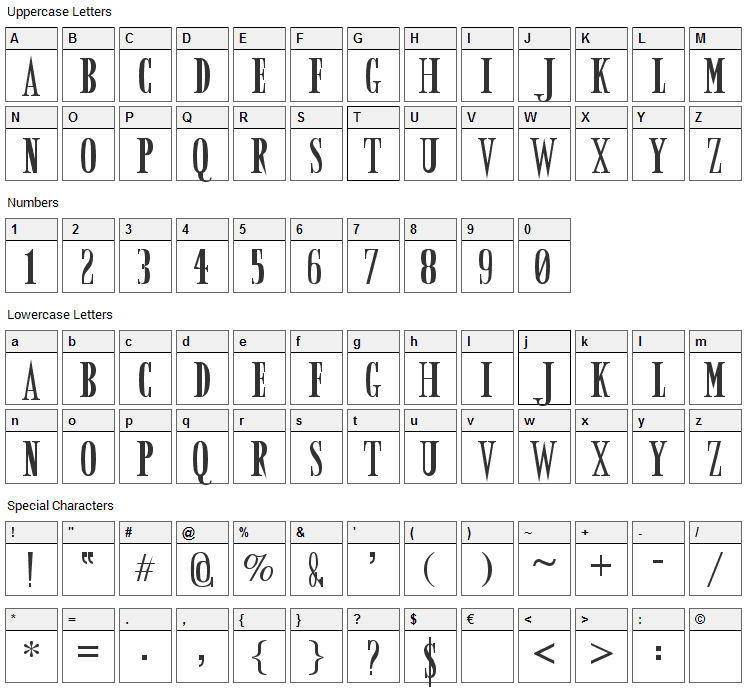 Evil Dead - Army of Darkness Font Character Map