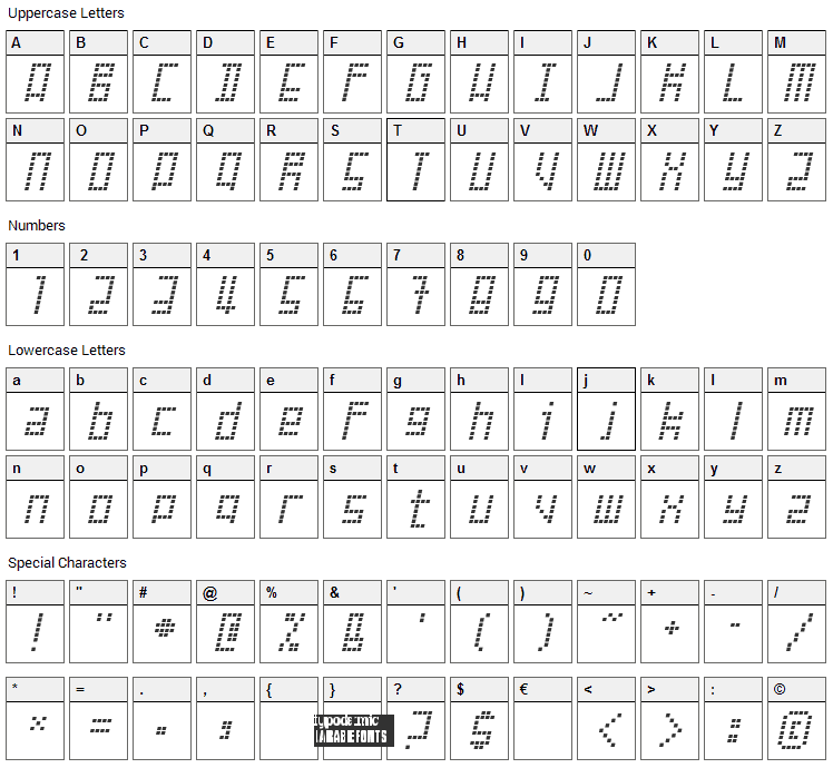 Failed Attempt Font Character Map