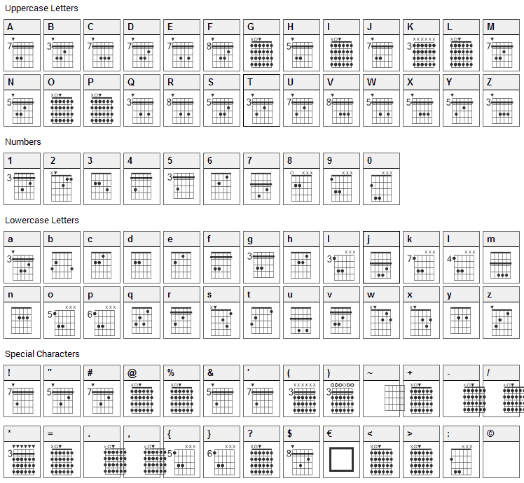 FarHat Font Character Map