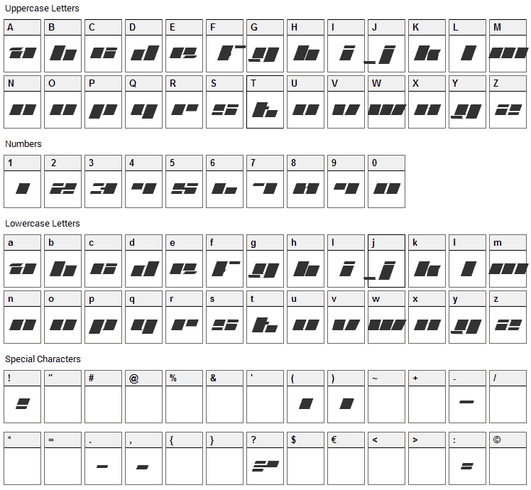 Fatt Font Character Map